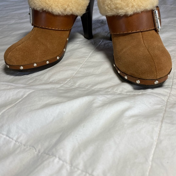 Michael Kors Suede Shearling Lined Clogs - Picture 4 of 6